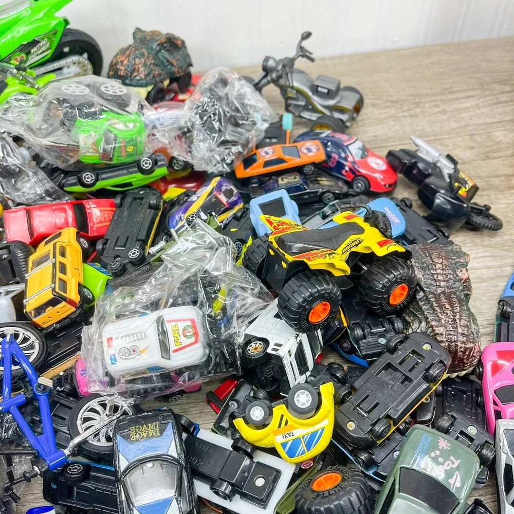 Mixed Toy Vehicle Lot Cars Trucks Motorcycles ATVs Diecast and Plastic Assorted
